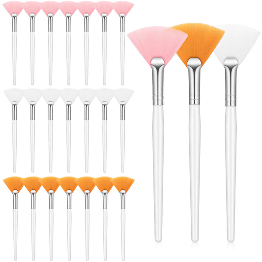 21 Pcs Fan Brushes Facial Applicator Brush Soft Makeup Mask Applicators Esthetician Cosmetic Brush Flat Head Mask Applicator for Women Girls Mud Clay Masks Makeup