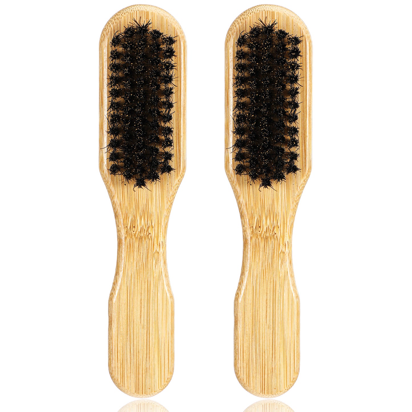 Sibba 2 Pack Boar Bristle Slick Back Hair Brush, Natural Soft Boar Bristle Hair Brush for Women Men, Edge Brushes Teasing Brushes Styling Accessories for Teasing Sectioning Parting Backcombing