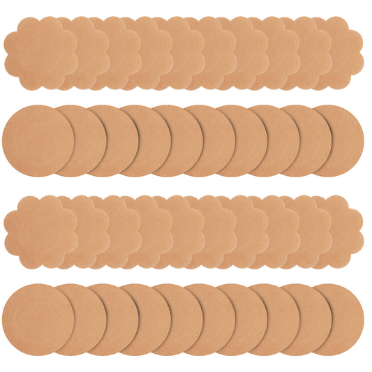 Sibba 40 Pcs Disposable Nipple Covers for Women, Pasties Sticky Bra Pads, Breast Pads Stickers Adhesive Cakes Cover Breastfeeding Petals Stickers Inserts Tape with Lift Boobs Women Beige