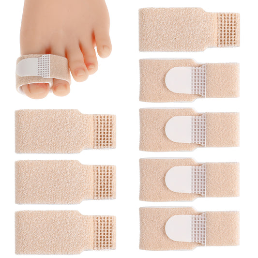 Wanmu 12 Pack Fabric Hammer Toe Corrector, Reusable Fabric Buddy Toe Wraps for Pain Toe Bandages Protectors Hammer Toe Wraps, Toe Straightener for Crooked Toes, Curled Toes, Bent Toes and Broken Toes