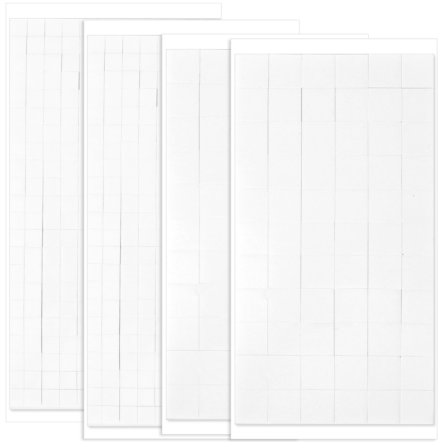 Wanmu 8 Sheets Foam Adhesive Squares, 1312 Pcs Precut Squares Strips Foam Tape& Tweezer, Double Sided Adhesive Mount for Halloween Christmas Crafting Scrapbook DIY Crafts Office Supplies (2 Sizes)