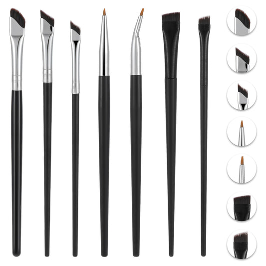 7Pcs Eyeliner Brushes Set for Precision Fine Angled & Ultra Thin Slanted Angled Brushes Precision Fine Point Flat Eyebrow Brush Concealer Brush Flat Top Blush Brushs Nose Contour Brushs Cosmetic Tool