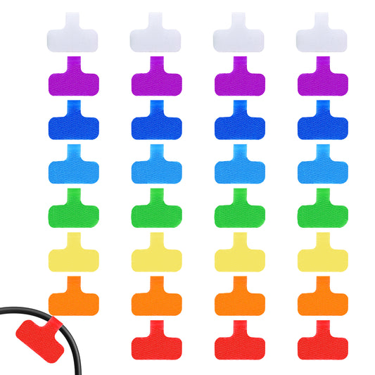 Wanmu 32Pcs Cable Labels, Write Wire Tags for Labeling, Large Size Multicolored Cord Markers to Organizing Wires and Identification, 2.36" x 1.5"