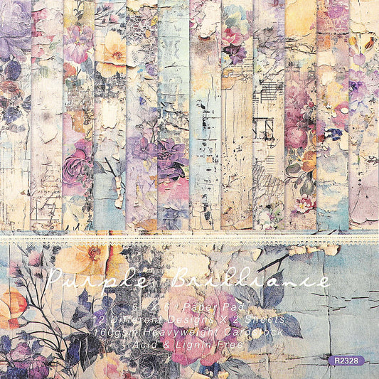 Wanmu 24 Sheets Scrapbook Paper, Vintage Scrapbook Accessories, Scrapbooking Paper Paper, 15 x 15 cm, Flowers Decoupage, Decorative Photo Album, Accessories for Calendar, Notebook, Diary, DIY