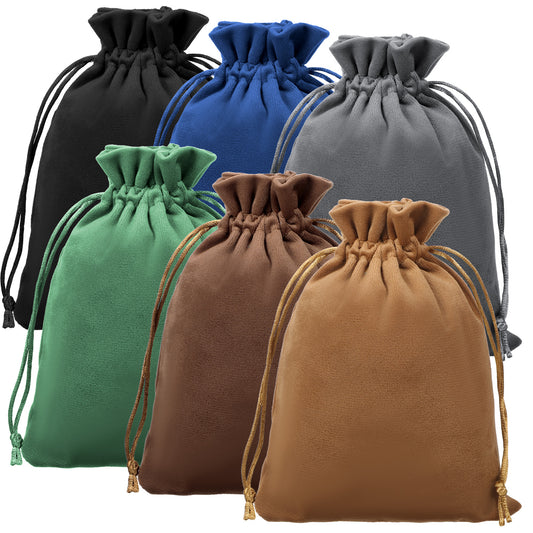 6Pcs 7 X 5.11inch Velvet Gift Bags Soft Velvet Bags with Drawstrings Dice Bag Small Drawstring Pouch Jewelry Pouches for Tarot Card Holder Crystal Enthusiasts Hand Gift Bags(6 Colors)
