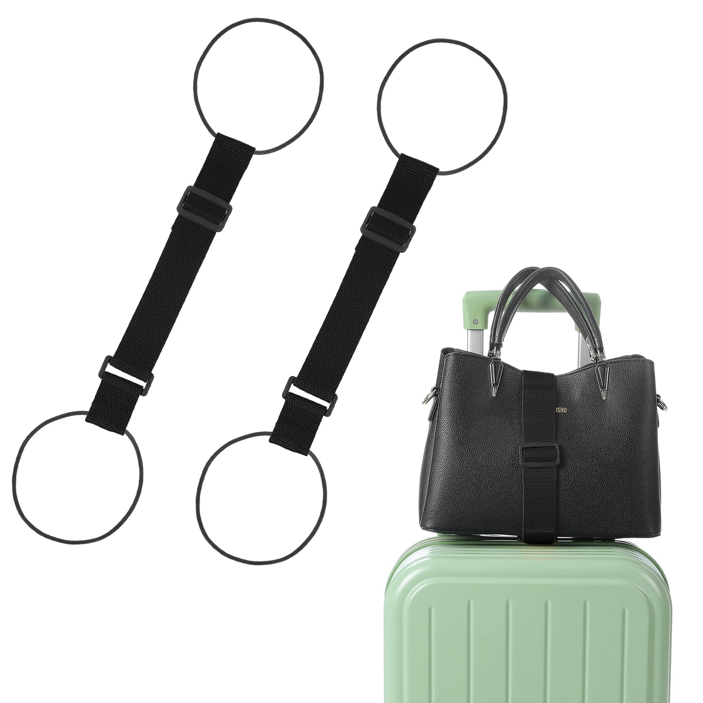 2 Pcs Luggage Straps Adjustable Bungee Elastic Belt Luggage Connector Straps Flexible Luggages Connector Accessories Elastic Fastening Bag Strap Carry On Travel Essentials for Travel Suitcase
