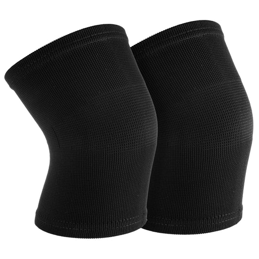 COMNICO 1 Pair Kids Knee Sleeve Nylon Flexible Elastic Breathable Durable Leg Compression Brace Card Sports Children Youth Knee Support Protective Gear Boys Girls Black Medium(Large)