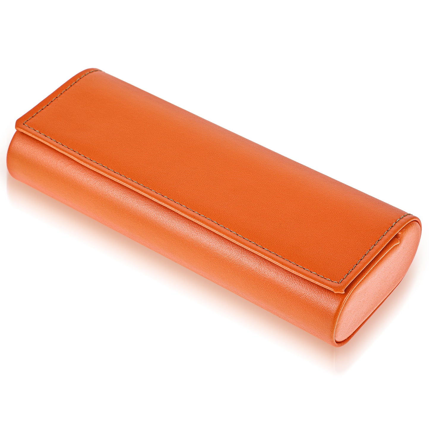 COMNICO Hard Shell Eyeglasses Case,1 Pcs Portable Sunglass Case Lightweight PU Leather Eyeglass Case Orange Pocket Size Sunglasses Case Reading Glasses Case Travel for Women Men(Orange)