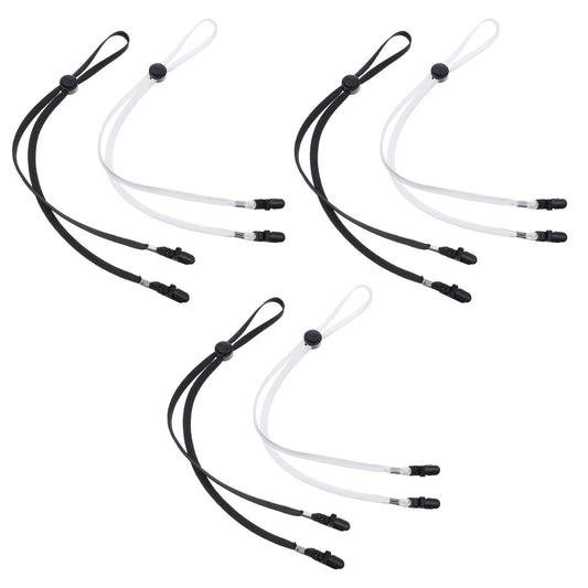 Wanmu 6 Pcs Adjustable Hat Strap Clips Anti-Wind & Anti-Lost Hat Strap for Fishing, Golfing and Other Sports Black, White