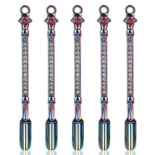 5 Pcs Small Shovel Spoon Mini Spoons Alloy Spatulas Spoon Charms Colorful Metal Spice Spoon Kitchen Pendant Spoon for Filling Vials DIY Craft Making Necklace Bracelet Keychain Home Supplies