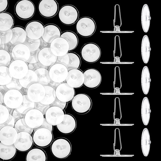 Dimeho 80 Pack Self Adhesive Ceiling Hooks for Hanging, Removable Transparent Sticky Ceiling Hooks Small Disc Sticker Hanger Damage-Free No-Drill Ceiling Discs for Birthday Wedding Festivals Decor
