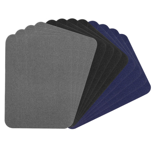 Wanmu Premium Quality Fabric Iron-on Patches, 12 pcs Multi-Colored Sew on Repair Patches for Clothing Inside & Outside, Strongest Glue Cotton Clothing Repair Decorating Kit 4.13 × 2.95 inches