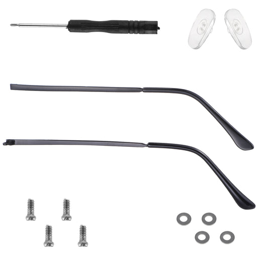 Sibba Glasses Replacement Temple 2 Pairs TR-90 Anti-Slip Eyeglass Arms Legs with Silicone Tips Screws Nose Pads & Screwdriver Complete Glasses Repair Kit for Universal Eyewear Frame Temple Accessory