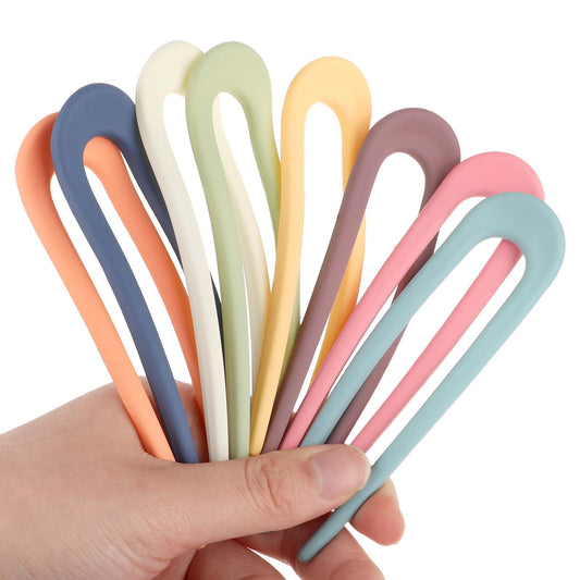 8pcs French Hair Forks U Shaped Updo Hair Pins Clips for Thin Thick Hair 4.52 Inch Classic 2 Prong Bun Hair Sticks Flexible Durable Styling Hair Pins Vintage Hairstyle Accessories for Women Girls