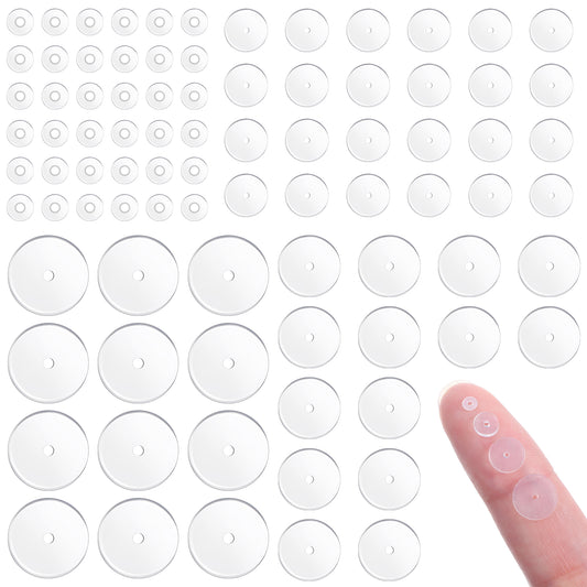 200 PCS Silicone Piercing Discs Pad Non Pull Piercing Discs for Piercing Bump Clear Earrings Backs, 3/5/7/9 mm Clear Piercing Disc for Piercing Bump, Stabilize Earlobe Support Patches