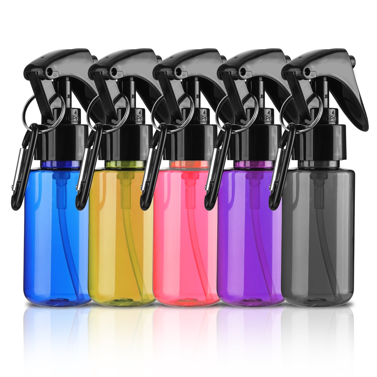 Wanmu 5Pcs Travel Size Small Spray Bottle, 60ml Mini Fine Mist Water Spray Bottles, Plastic Hand Sanitiser Alcohol Spray Bottle, Portable Refillable Empty Face Mister Spray Bottles with Clip