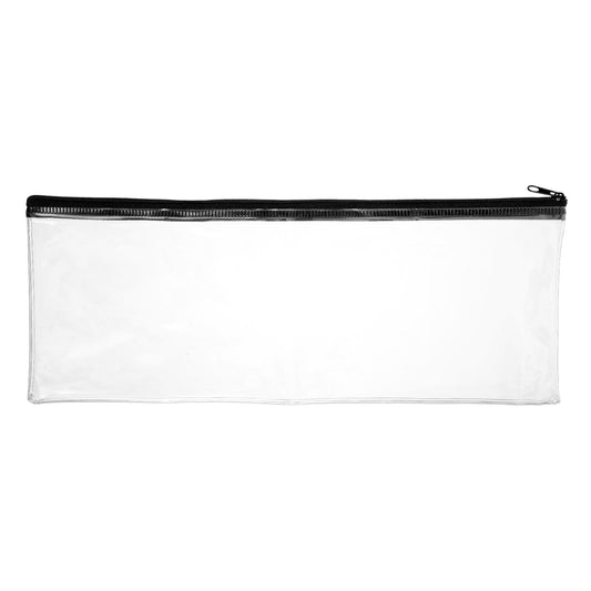 Sibba Clear Pencil Case for Exams, See Through Transparent Plastic Big Capacity Pouch, Long Large Bag for Office, Travel, Stationery Case Organizer Cosmetics Toiletries Bag Organization