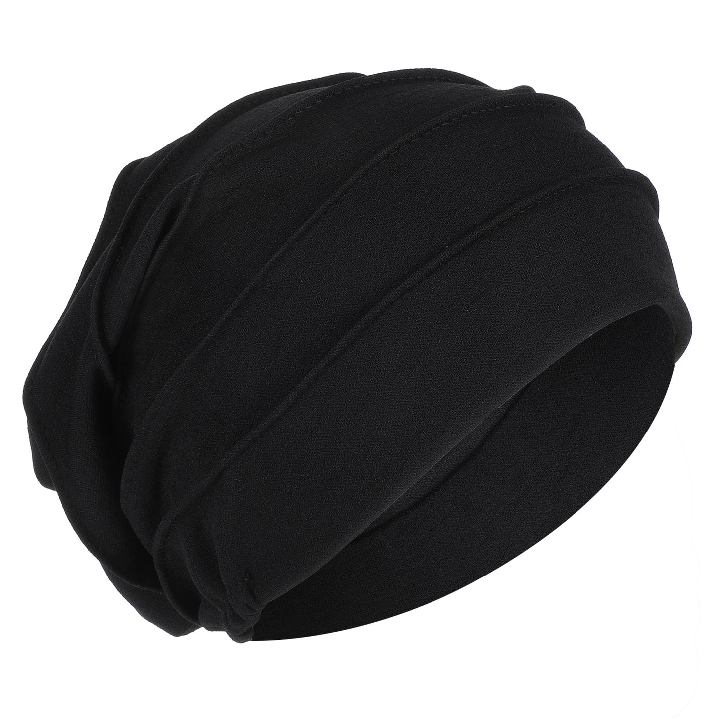 YUXIANLB Silk Bonnet Sleep Cap for Sleeping Women and Men, Soft Comfortable Caps Satin Layer Elastic Band Sleeping Caps Silk Sleep Cap Adjustable Satin Hair Wrap for Curly Frizzy Hair, Black