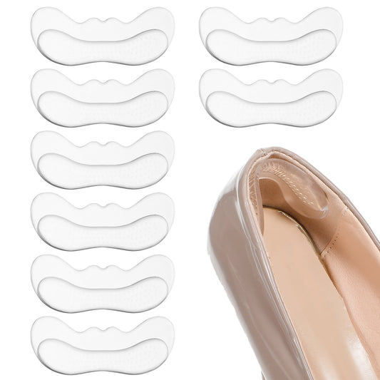 Sibba Heel Pads for Shoes 4 Pairs Anti-Slip Heel Grips Gel Heel Liners Soft High Heel Comfort Pads Invisible Heel Protectors Self-Adhesive Back Cushion Inserts for Loose Shoes Stop Heel Pain Blisters