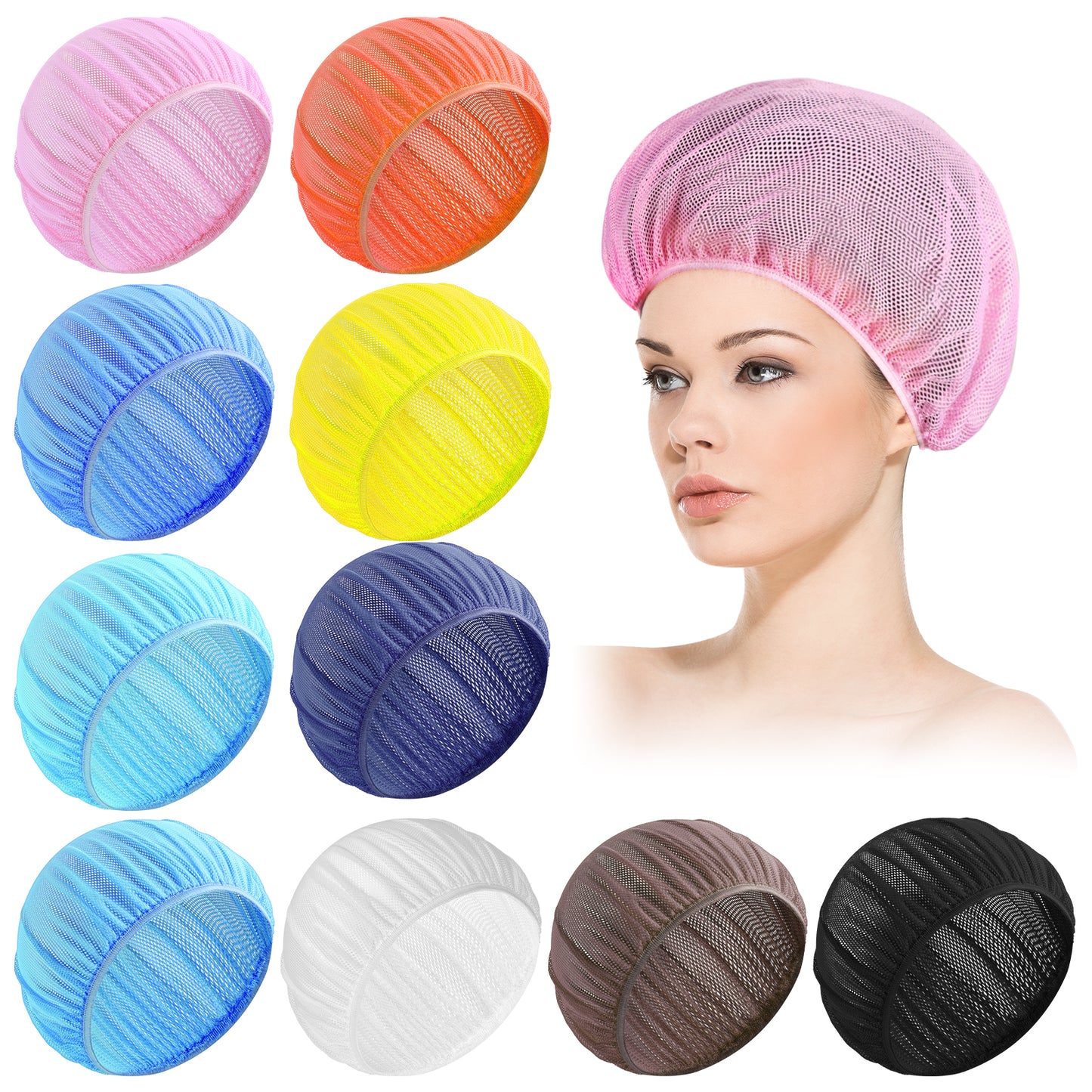 Wanmu 10Pcs Hair Nets for Women Sleeping Reusable Night Curly Hairnets Mesh Bonnets for Sleep