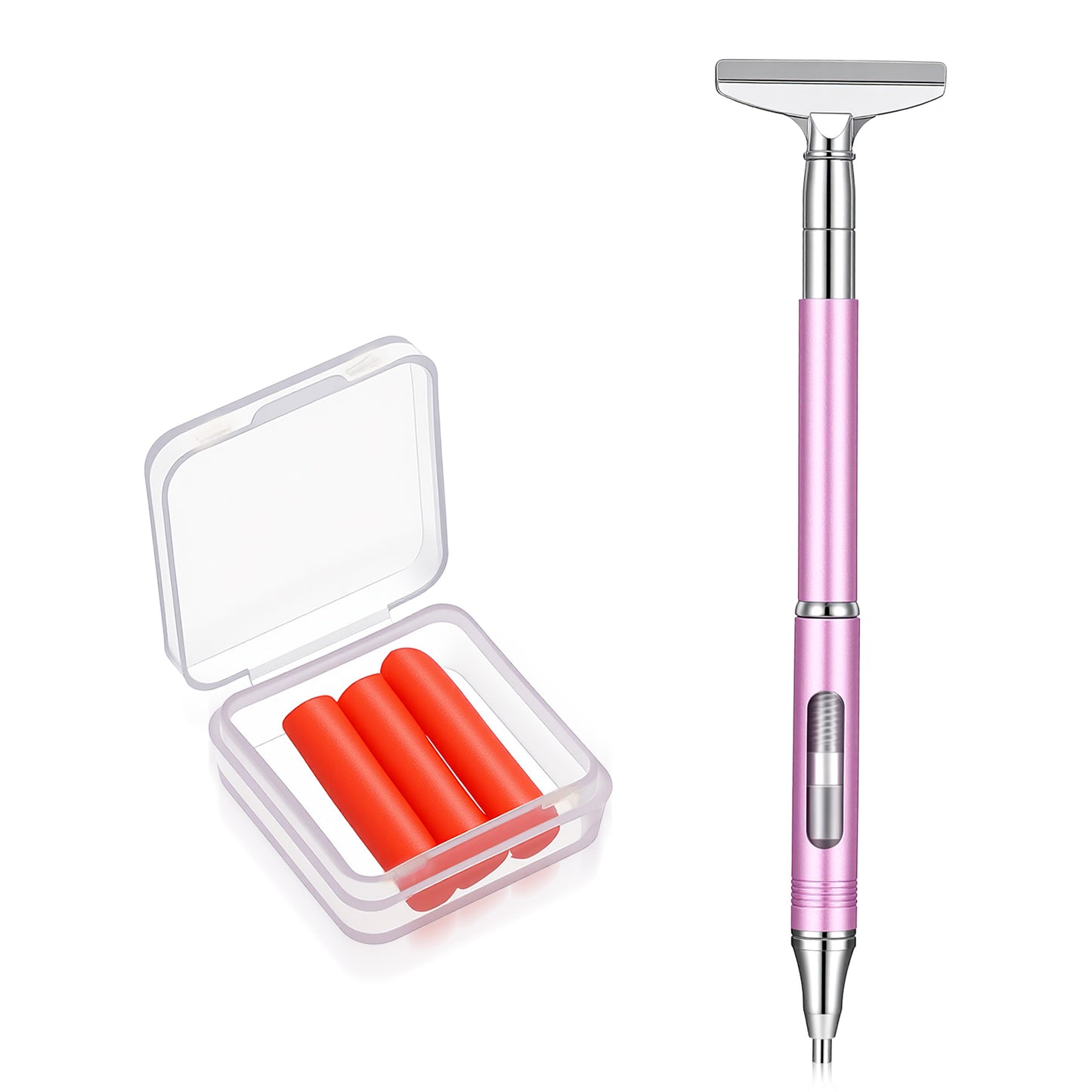 KFHENSOMR Diamond Art Painting Pen with 3 Wax Refills, Refillable Wax Pen with Metal Correction Plate, Self-Stick Drill Pens for 5D Craft DIY Jewelry Nail Art and Gem Placement