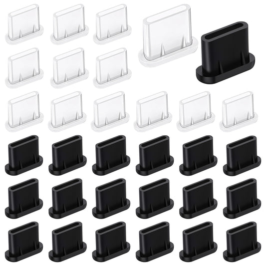 200Pcs Type C Anti Dust Plugs USB C Plugs Cover Silicone Type-C Port Cover Phone Charging Port Protector Covers Cap Compatible with All Type-C Ports Smart Phones Tablets Laptops Devices Protection