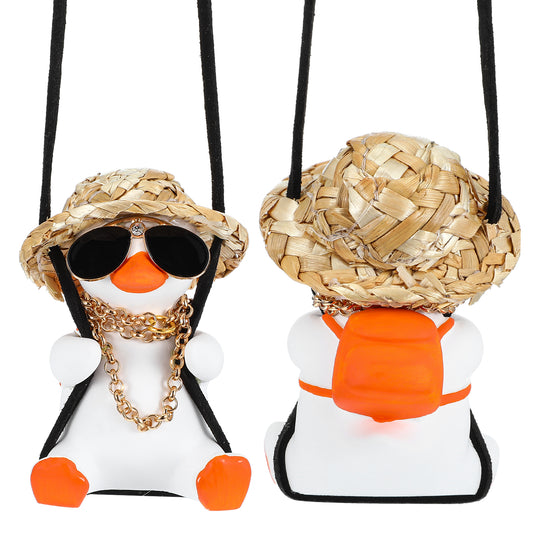 Swinging Duck Car Hanging Ornament Cool Ornaments Accessories Rearview Mirror Hanging Pendant Christmas Funny Decor For Men Women Truck Gadgets Decor