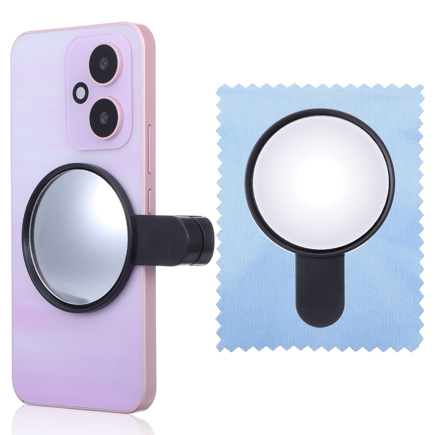 Hecila 3 Pcs Selfie Mirror Compact Phone Mirror for Back Camera Monitor Universal Phone Clip for Photo Video Vlog Live Streaming Smartphone Accessories for Precise Framing Improved Composition