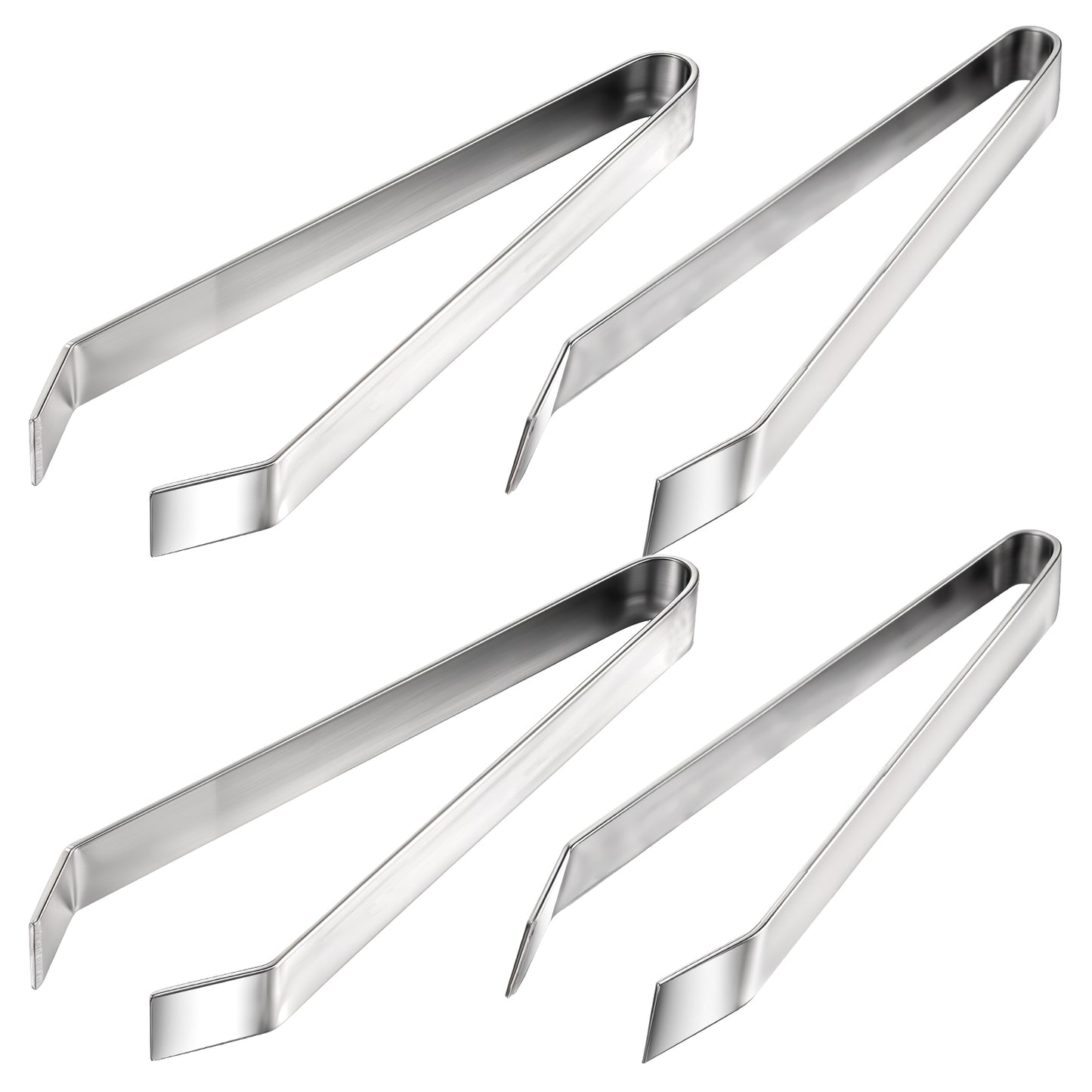 4Pcs Fish Bone Tweezers Stainless Steel Fish Bone Pliers Heavy-Duty Flat Slant Tweezers Kitchen Meat Hair Remover Tool Professional Hair Removal Clip Suitable for Salmon Trout Bass Deboning Dishwasher