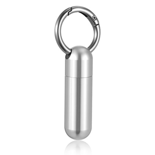 Small Pill Case Keychain Portable Tiny Pill Container Waterproof Titanium Pocket Pill Organizer Tiny Pill Holder Bottle Carabiner Clip Pill Holder Bottle for Outdoor Camping Travel Purse (Large)