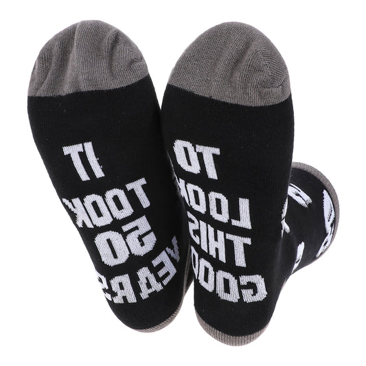 COMNICO Men Fun Crews Socks 50th Birthday Thoughtful Gifts for Men and Women Funny Black Crew Cotton Socks Birthday Gifts Ideas novelty decorations Cotton Socks with Number Pattern