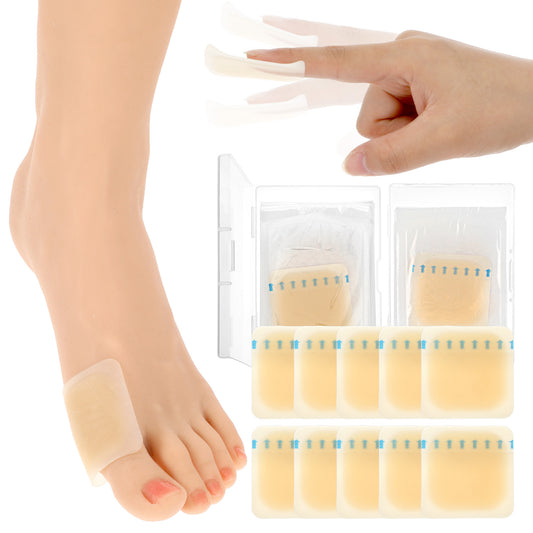 Wanmu 10 Pcs Bunion Pads Cushions, Self-Adhesive Silicone Feet Toe Protector Blister Pads, Thin Waterproof Foot Callus Patches to Wear with Shoes for Men and Women Shoes Sole Heel Pain Relief