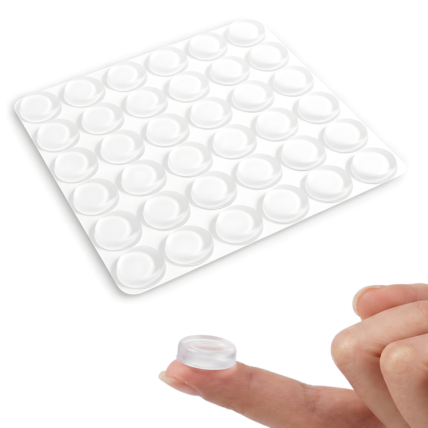 36 Pcs Glass Table Top Anti Slip Pads 20mm*5mm Cabinet Bumpers Clear Adhesive Spacers Dots Round Adhesive Grippers TableTop Feet Bumpers for Drawers Furniture Noise Reducing Silicone Rubber