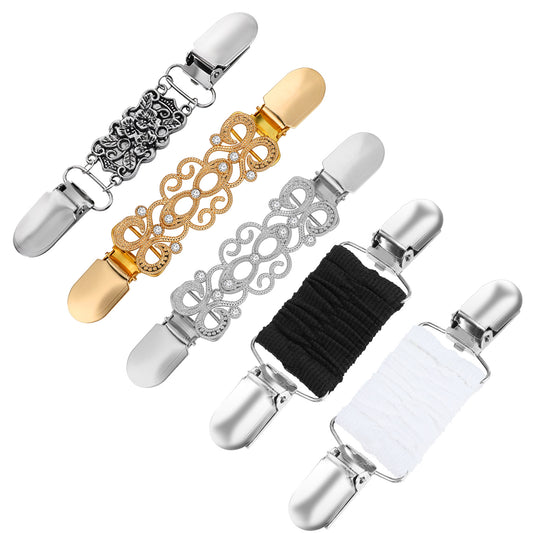 Dimeho 5pcs Vintage Sweater Clips Shirt Cardigan Clip Dress Clips Back Cinch Shawl Clips Waist Cincher Clip Brooch Clips for Women Retro Cardigan Clip for Women Clothing