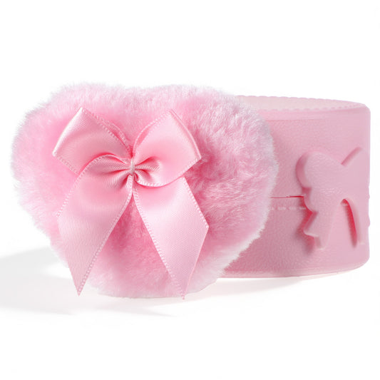 Sibba Body Powder Puff and Container, 2.5'' Fluffy Soft Powder Puff, Small Bow Dusting Powders Puffy for Body Powders, Quick Even Application, Pink