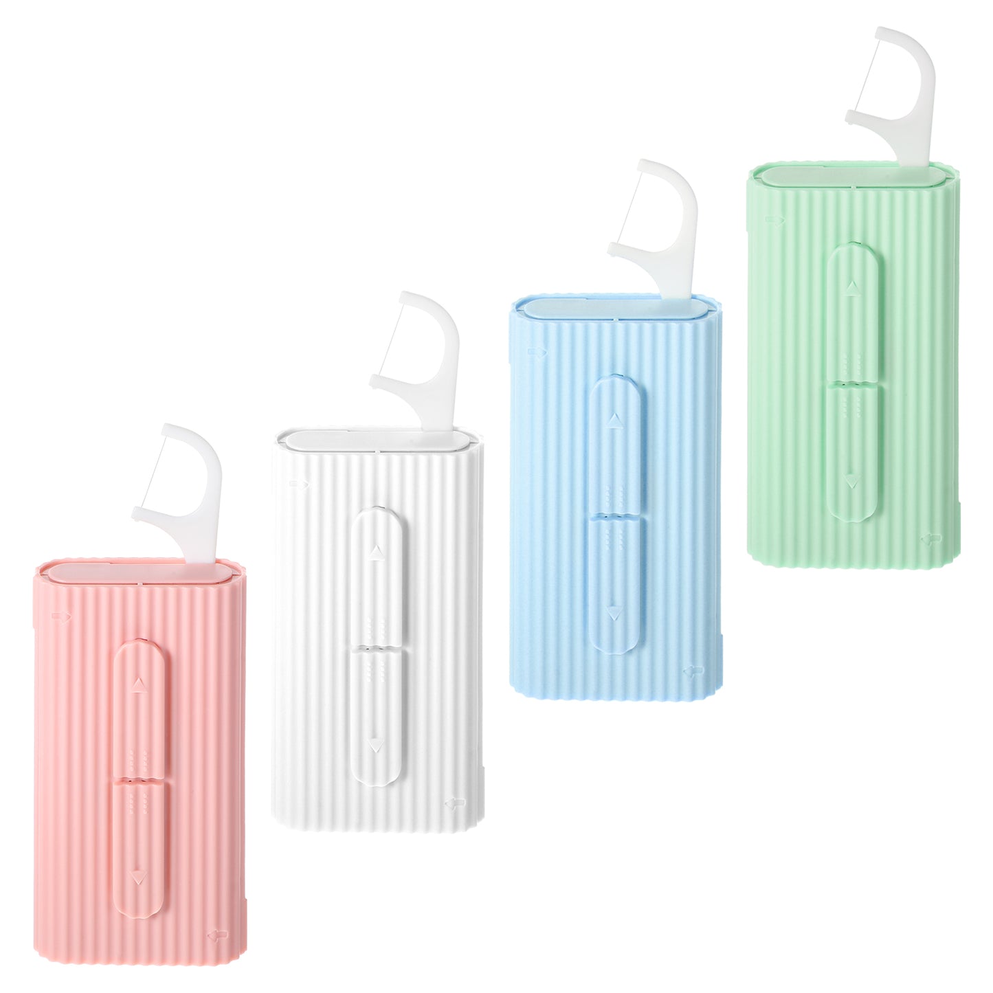 4 Pcs Portable Dental Floss Dispenser Refillable Dental Flossers Case Automatic Travel Floss Pick Organizer Pocket Floss Boxes with 40 Floss Picks for Cleaning Teeth
