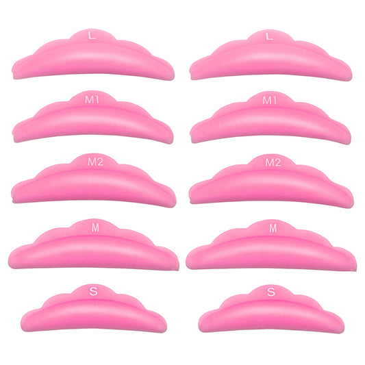 Sibba Eyelash Curlers Lash Lift Rods Tools 10 PCS Eye Lash Perm Curler Pads Glue Cover Beauty Supplies Lifting Shields Small Silicone Curls Kits Professional Eyelashes Pallet Wrap Makeup Brush