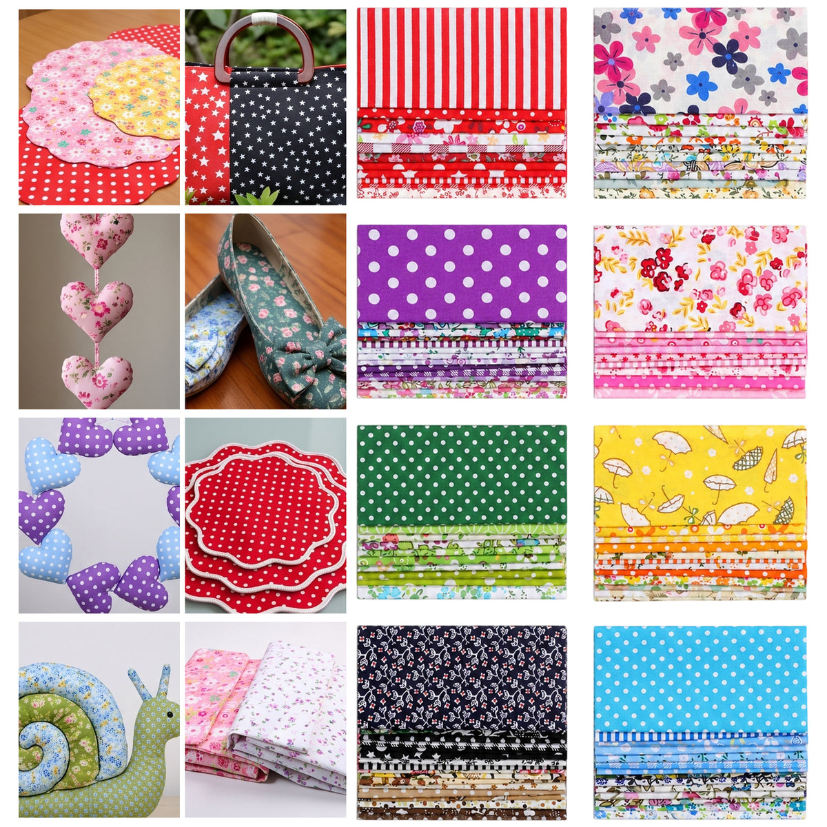 Gsbnjuy 100 Pcs 4" x 4" Cotton Fabric Scraps for Crafts Fabric Bundle
