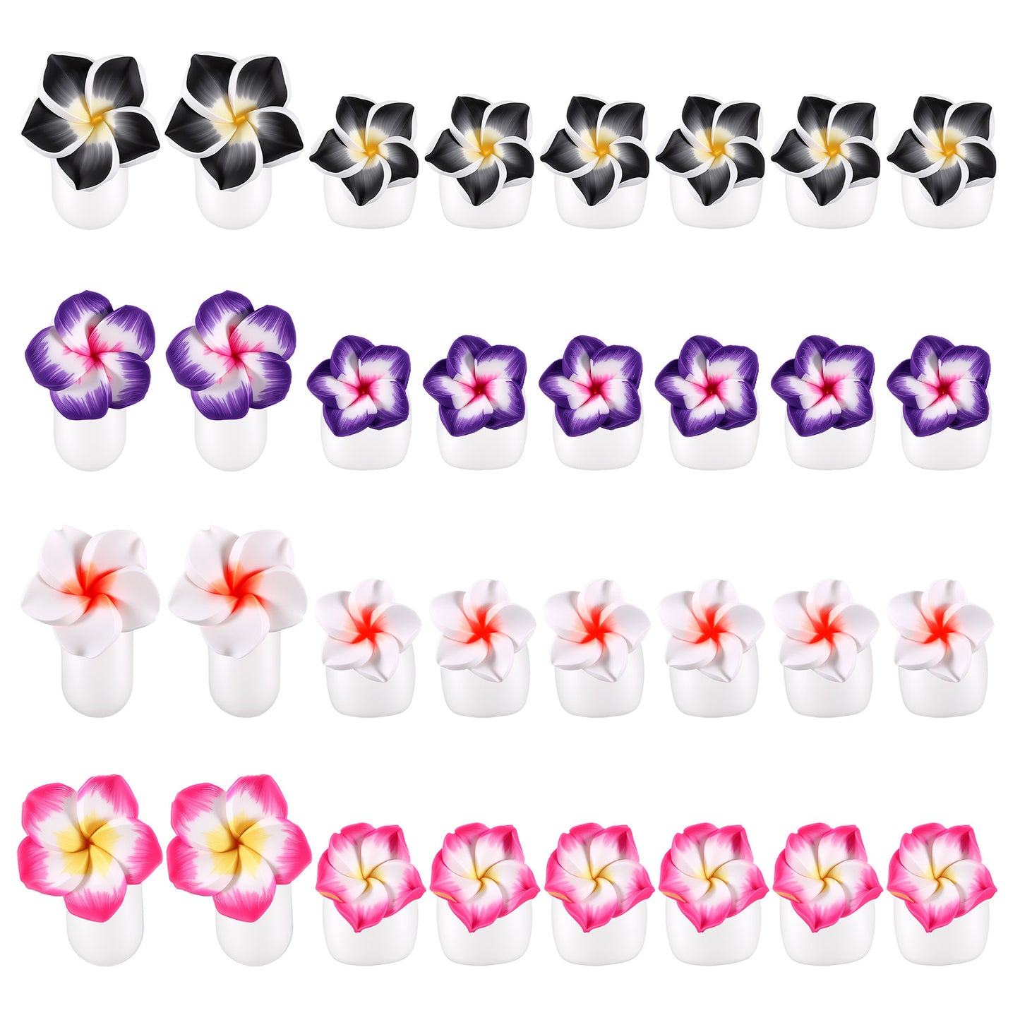 FNANJWQ 32 Pack Silicone Toe Separators, Flower Toe Spacers Reusable Toes Stretcher, Pedicure Nail Art Tools for Nail Salon Toes Dividers, 4 Color