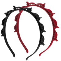 2Pcs Headband with Clips Bangs Hairstyle Hairpin Headband Double Bangs Hairstyle Hairpin Weave Bang Hollow Headbands Toothed Headbands Braid Tool for Women Girls DIY Fashion Hair Accessories