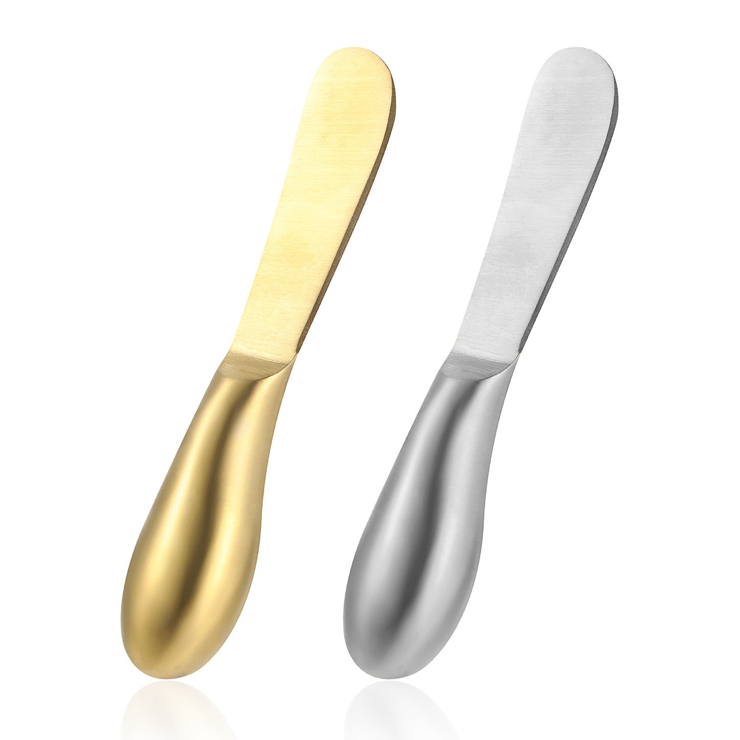 Dimeho 2 Pcs Little Cheese Spreader Knives Butter Knife Stainless Steel Spreader Knife Set Cocktail Knives for Condiments Cheese Charcuterie Board Jam Pastry making and Other Kitchen Daily