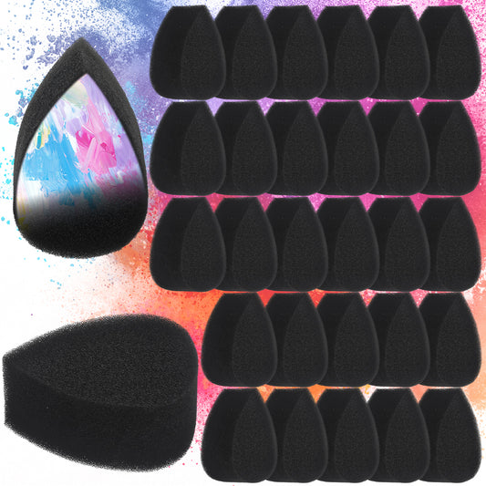 30Pcs Face Paint Sponge Petals Painting Sponges Water Droplet Shape Face Painting Kits High Density Black Sponges Brush Professional Paint Supplies for Art Work Body Make Up Halloween