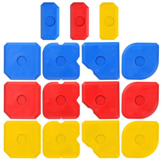 Caulk Tool Kit 15 Piece Plastic Caulking Tools Silicone Sealant Finishing Tools for Tile and Grout Smoothing Caulk Remover Tool Portable Sealant Scraper for Sealants Grout Finishing Sealing