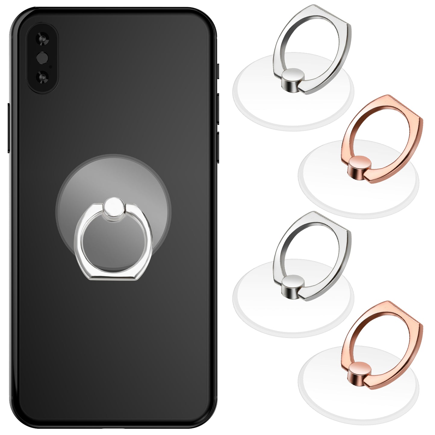 4 Pcs Phone Ring Holder Clear Finger Grip