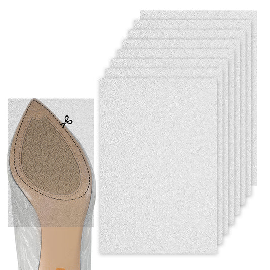 Shoe Sole Protector 8 Pcs Shoe Bottom Protectors Transparent Shoes Grip Non-Slip Heel Protectors Self-Adhesive Cuttable Sole Pads for Women Men High Heels Leather Shoes Sneaker