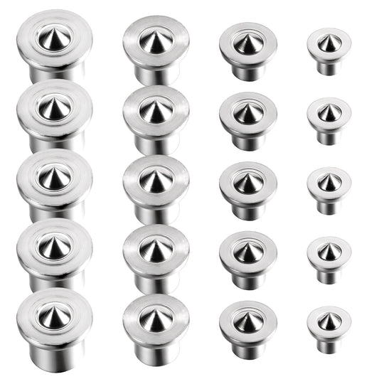 Wanmu 20Pcs Dowel Centers, Stainless Steel Dowel Center Transfer Plugs, Dowel and Tenon Center Transfer Plugs, Dowel Centering Pins Joinery Accessories, Drill Hole Tool for Woodworking