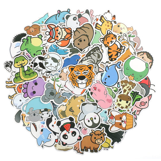 COMNICO Animal Stickers, 100Pcs Water Bottle Stickers Waterproof Colorful Cute Vinyl Stickers Cartoon Stickers for Laptop Luggage Skateboard Computer Phone Bumper Classroom Prizes