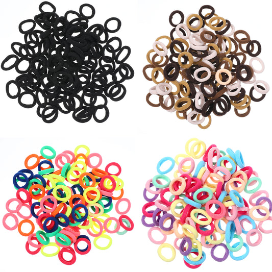 400Pcs Baby Hair Ties 2cm Multicolor Toddler Hair Ties Cotton Soft Seamless Hairbands Small Elastic Ponytail Holders Painfree Hairs Accessories for Little Girls Toddler Kids Teens Women