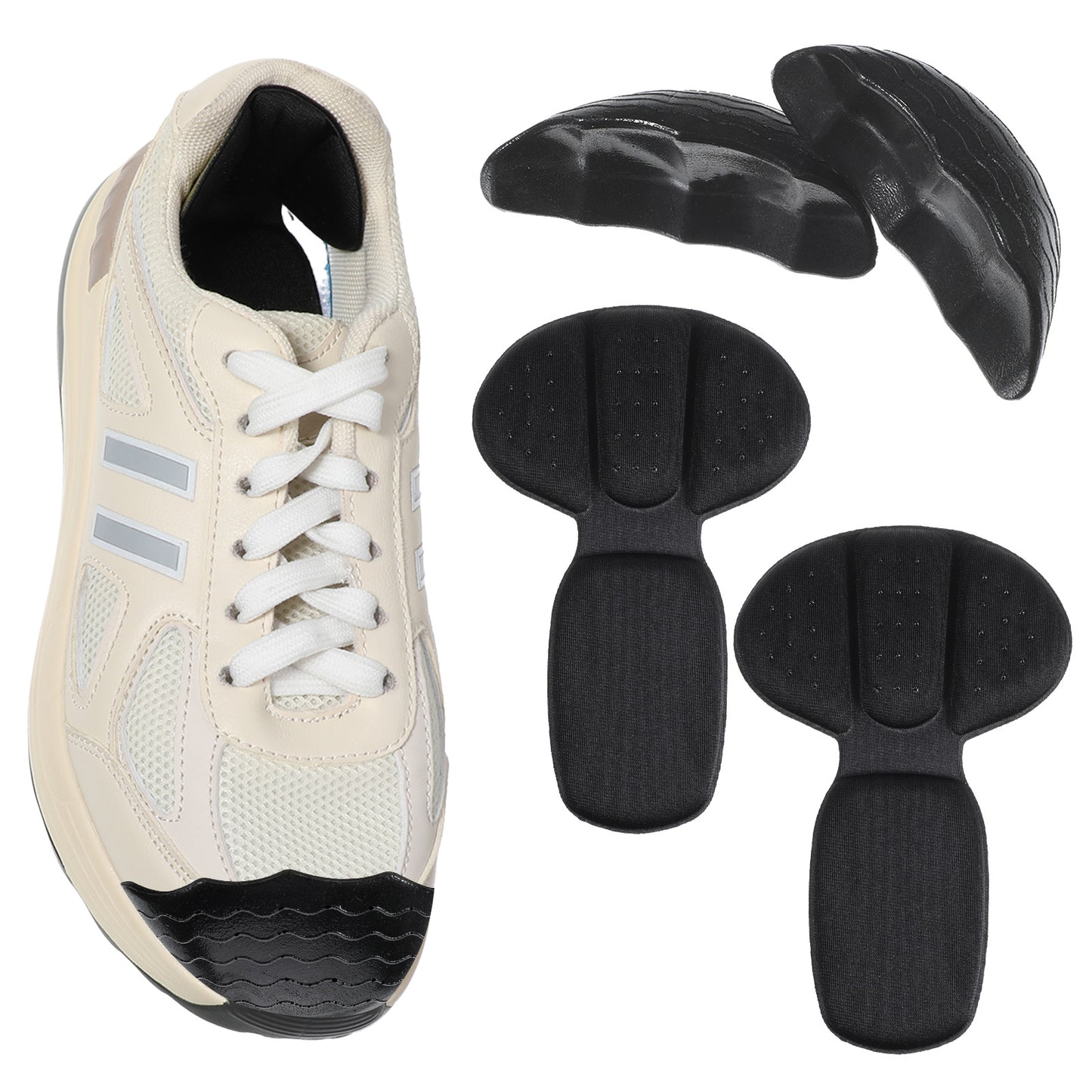 COMNICO Shoe Filler for Too Big Shoes Women, 1Pairs Heel Lift Inserts 1Pairs Toe Filler Inserts for Shoes Too Big Comfort Toe Cushions Make Shoes Fit Shoes Insole for Leather Shoes High Heels