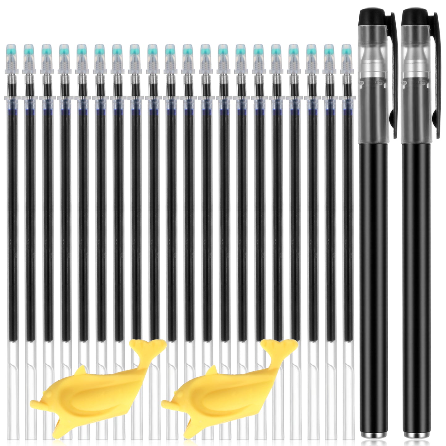 Wanmu Magic Pens & Refills for Grooved Handwriting Workbooks, Reusable Disappearing Ink Pen Maker, Invisible Ink Pen Refills with Writing Grip for 3-5 Kids Children Grooved Writing Books Practice